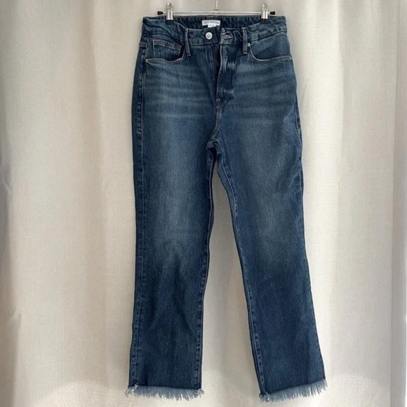 Good American High Waisted Size 4 Fringe Hem Jeans - Picture 1 of 8